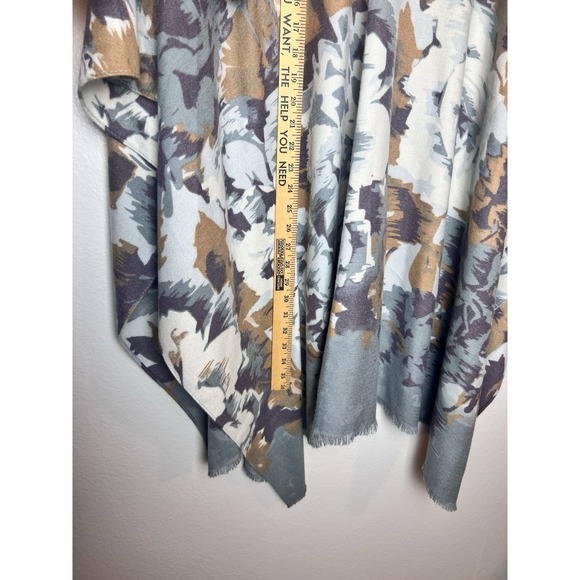 Marc New York Women's Cape Shawl Kimono Floral Ties Blue Purple OS - Picture 7 of 7